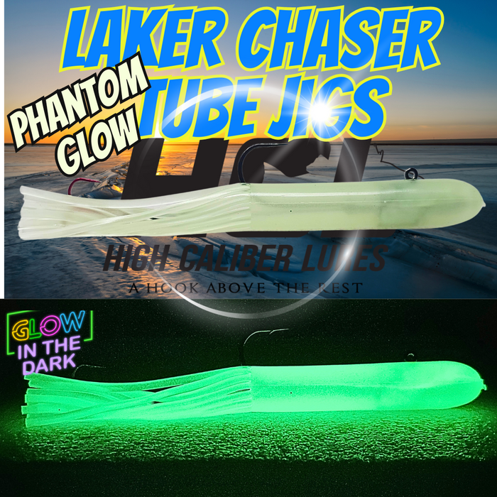 Lake trout glow tube jig.