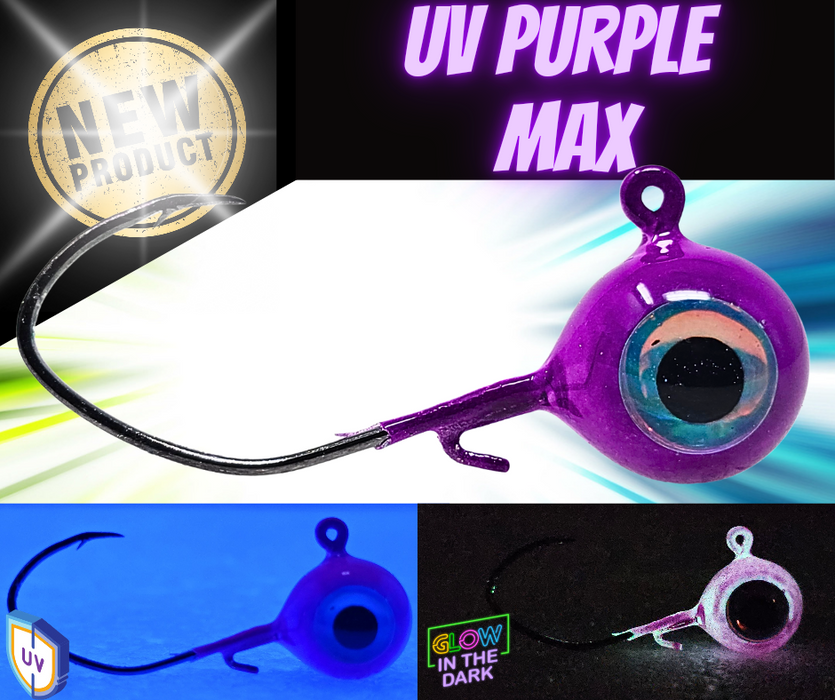 Canadian made UV walleye jigs with a deadly hook upgrade and stellar paint job just enough shine to attract a bite. You will be glad to tie these on to the end of your line. Jigs that just work!
