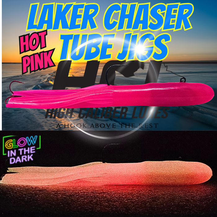 Pink glow tube jig.