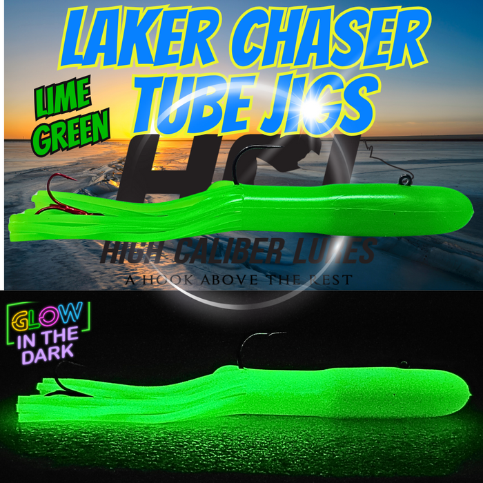 Lime Green glow tube jig.