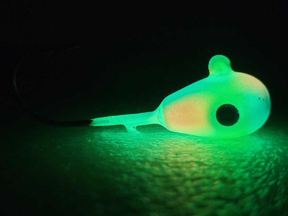 “Wonderglow” Is the hottest walleye jig yet!! Looking for an edge this season? Wonderglow is the answer. With our New Omega Walleye Jigs and a little nasty Mustad upgraded hooks, increase your hookup ratio! These are the best canadian jigs & are exclusively made in Canada.