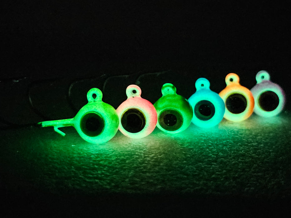 UV Walleye Hawgerz Omega Series Glow Jig Sets