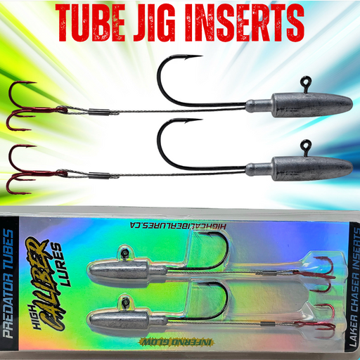 These two packs of heavy duty trout tube jig inserts designed for the 6" HCL Laker Chaser Trout Tube Jigs are phenomenal. They have stout hooks & laser sharp treble hooks. You just add a smelt & hold on!