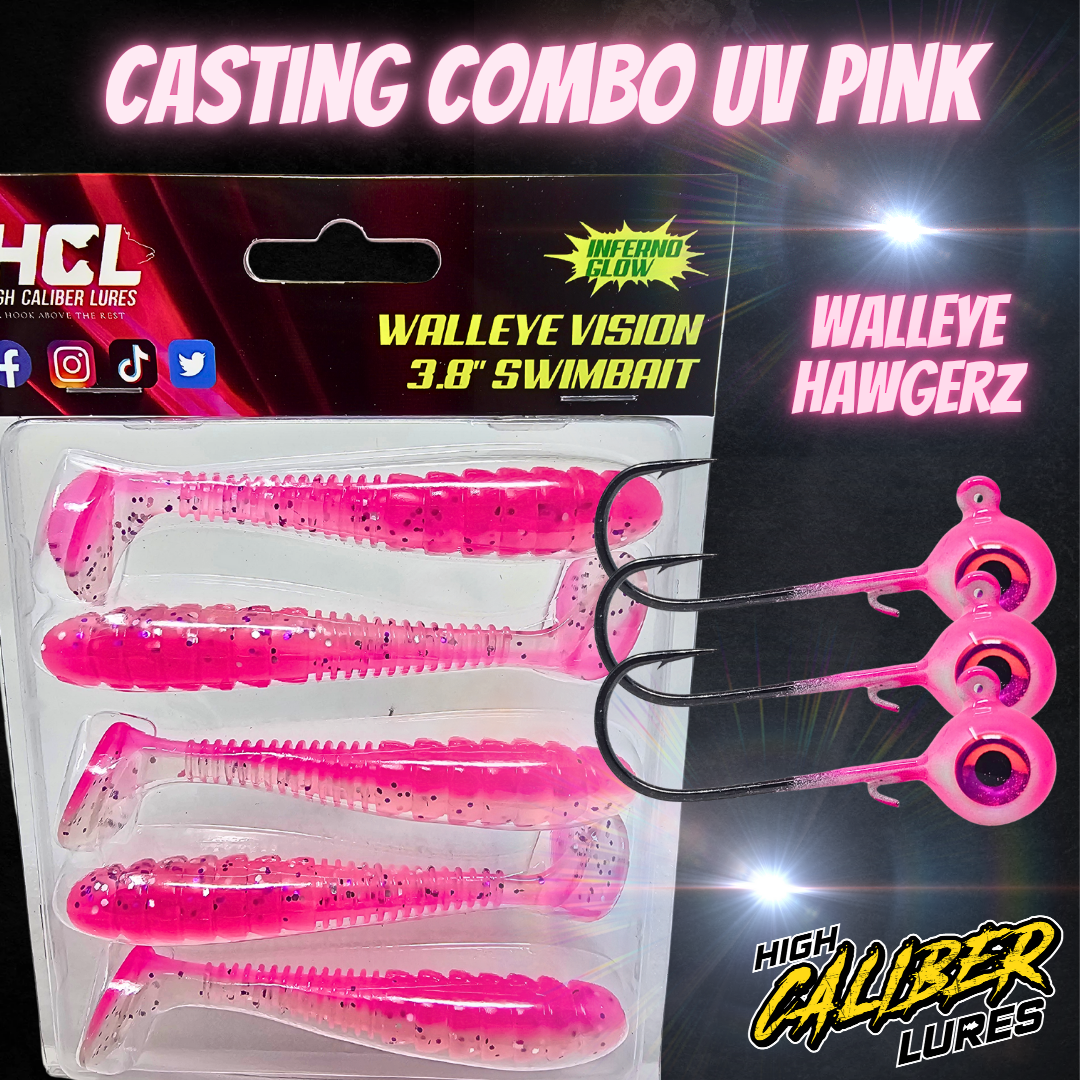 Walleye Vision paddle tail swim baits with walleye hawgerz jigs with mustad hooks are a top choice for anglers targeting big fish in both freshwater and saltwater. Their lifelike swimming action, created by the thumping paddle tail, mimics baitfish and triggers aggressive strikes from predators like walleye, bass, pike, lake trout and burbot.