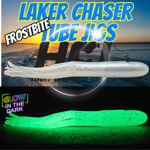 Pearl white sparkle glow tube jig.