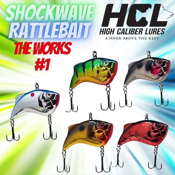 5 Rattle Baits - The Works 1 Shockwaves🔥HOT BUY🔥