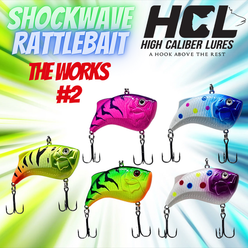 HCL Shockwave Lipless Crankbait 5-Pack The Works 2 – walleye and pike fishing lures