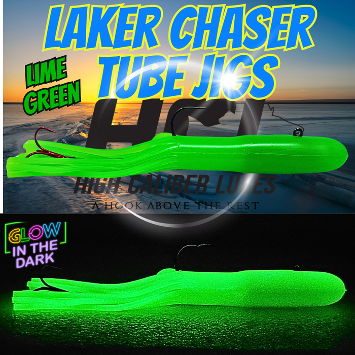 Lime Green Lake Trout Tube Jig - 2 Pack