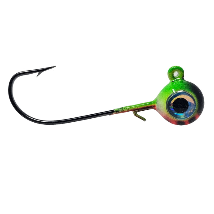 Here it is, the heavy hook long shank jig option you have been looking for! Perfect for targeting big greenbacks and large walleyes everywhere. Pair it with your favorite soft plastic or frozen minnows work great too.
The Original Hawgerz Series is a custom painted jig series. The Green Hornet is a yellow and green jig.