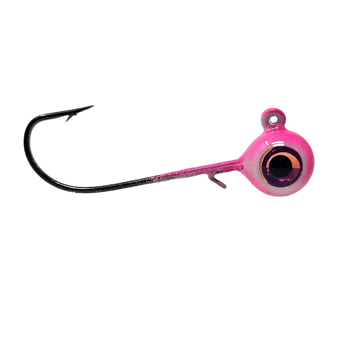 Here it is, the heavy hook long shank jig option you have been looking for! Perfect for targeting big greenbacks and large walleyes everywhere. Pair it with your favorite soft plastic or frozen minnows work great too.
The UV Series is ultra bright and this is a UV Pink jig.