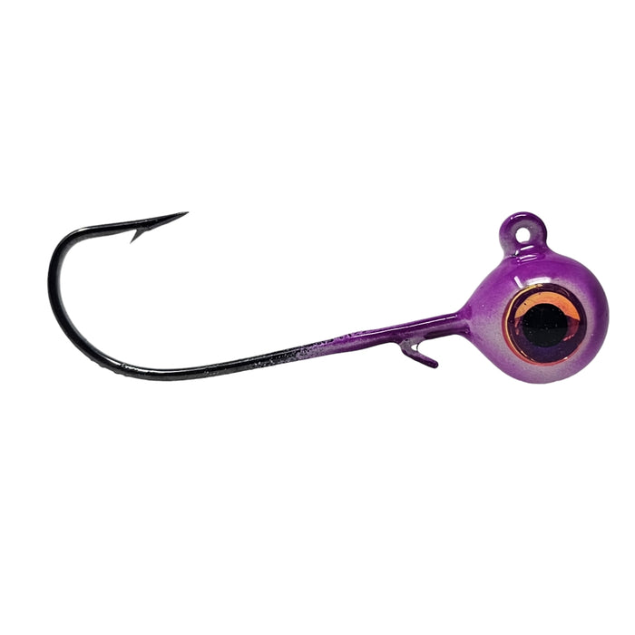 Here it is, the heavy hook long shank jig option you have been looking for! Perfect for targeting big greenbacks and large walleyes everywhere. Pair it with your favorite soft plastic or frozen minnows work great too.
The UV Series is ultra bright and this is a UV purple jig.