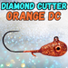 Teardrop style orange jig that is ideal for walleye fishing. This walleye jig has a regular shank hook length.