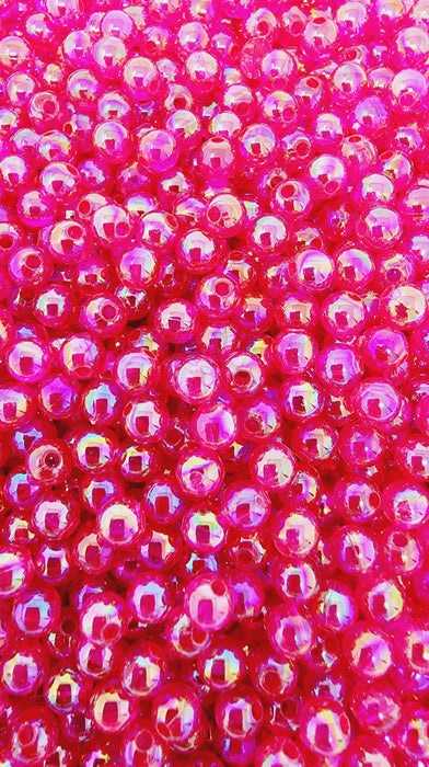 Opalescent pink acrylic transparent spinner rig beads, spinner rig parts, 4mm, 5mm, 6mm