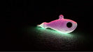 UV Bomb, UV GLOW purple walleye jigs,  GLOW jigs, walleye jigs, GLOW jighead, custom jigs, fishing tackle, fishing lures, walleye glow jighead, pike glow jig, pike jighead, canadian made jigs, UV purple glow jigs