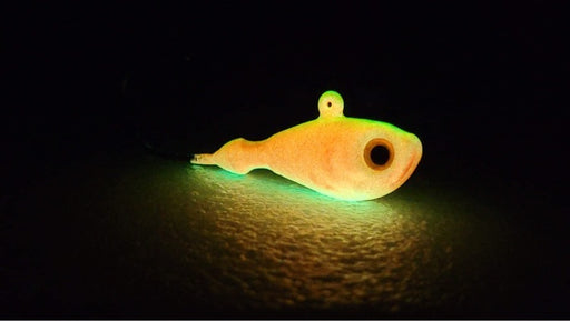 UV Bomb, UV GLOW walleye jigs,  GLOW jigs, walleye jigs, GLOW jighead, custom jigs, fishing tackle, fishing lures, walleye glow jig, pike glow jig, pike jig, canadian made jigs, UV glow jigs